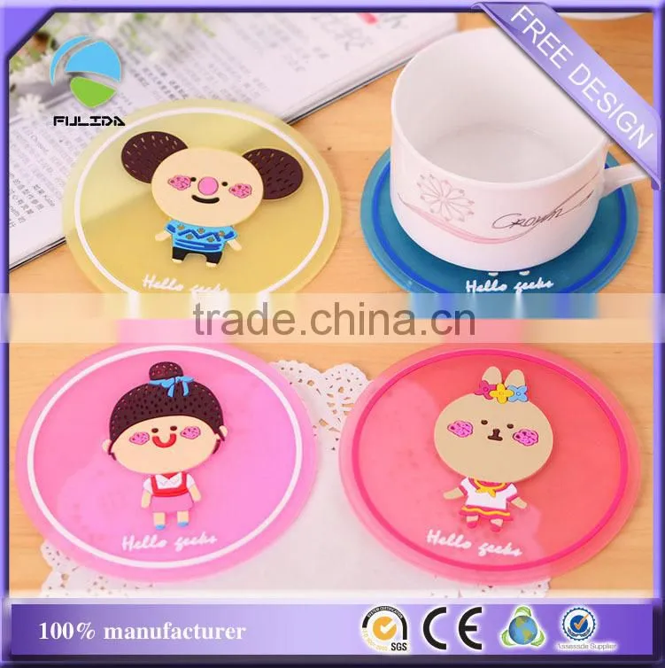 10cm colorful market gifts round transparent rubber silicone beer holder coaster