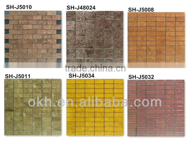 DSCF0013 Gold leaf mosaic tile glass