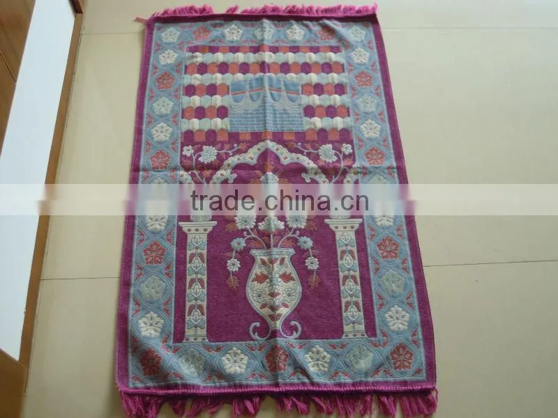 BT- 607adult muslim prayer mat and rugs with bag Haji gift