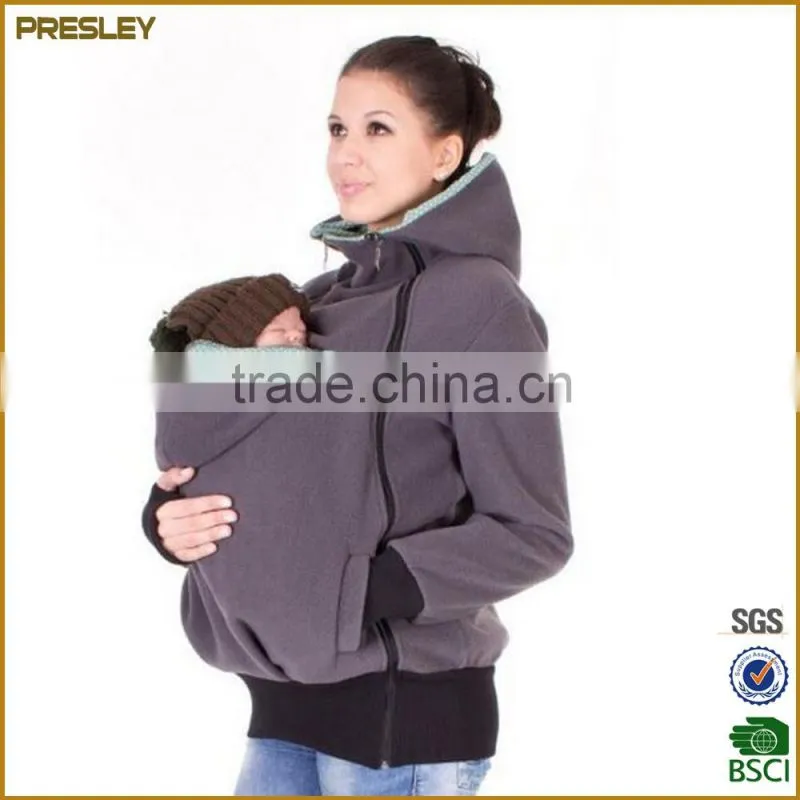 Customized Baby Laoding Fleece Hoodie Baby Carrier Fleece Hoodie Cover Baby wearing hoody, 3 in 1 function hoodie jacket