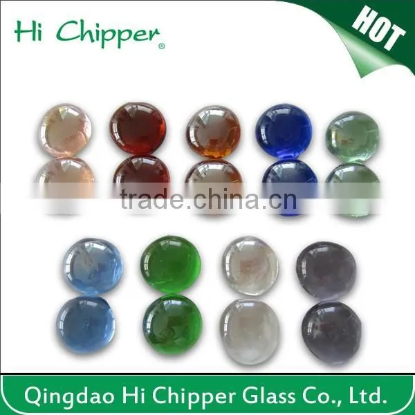Amber colored iridescent flat back lampwork glass beads for garden