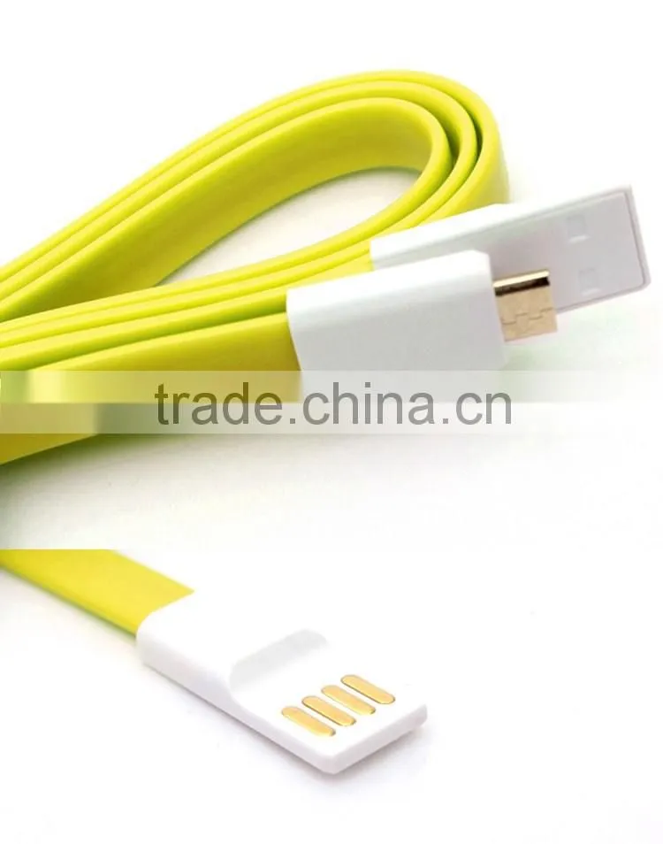 Diversiform color univesal flat 1M Micro magnetic cable USB charging Sync Cable