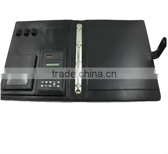 Custom Leather Cover Multi-pocket File Folder With Flap