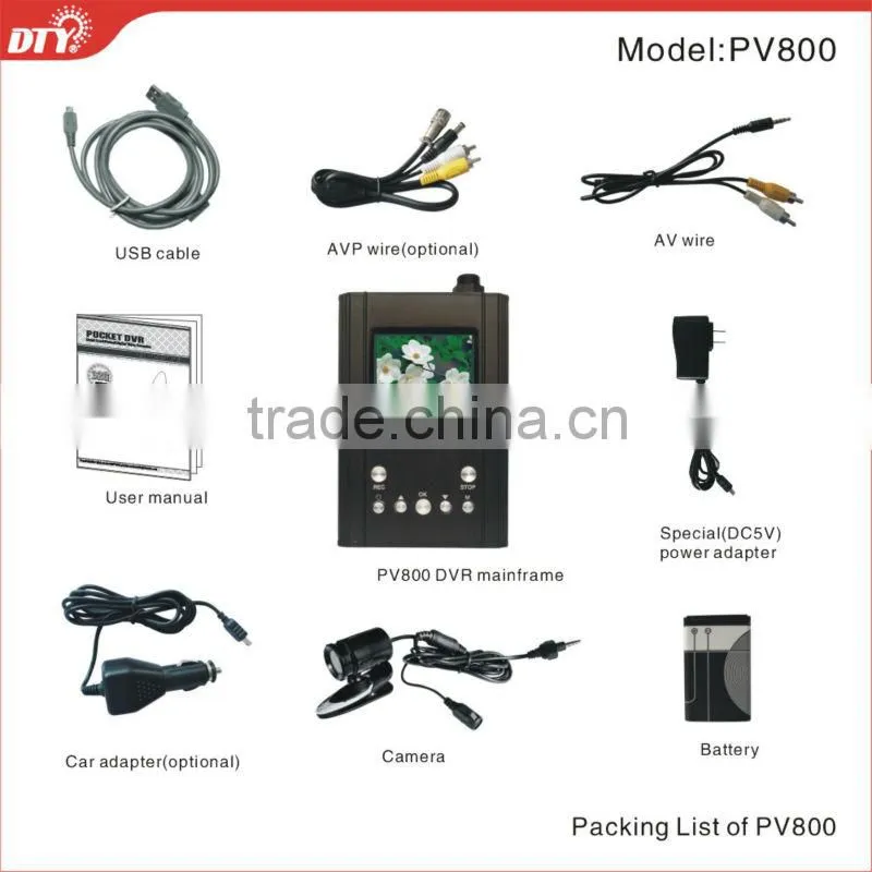 cheap ccd&cmos sd card mini mobile dvr kit, PV800