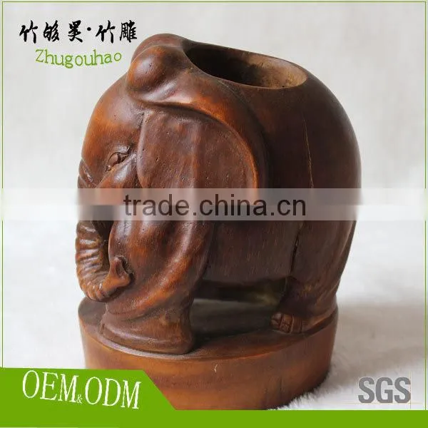 Hand carved craft by natural bamboo root