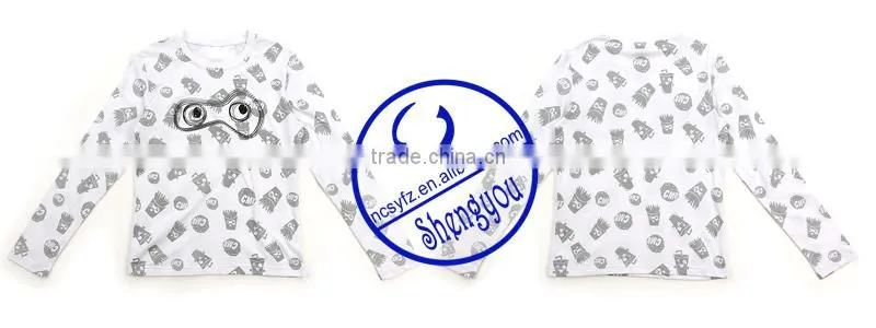 100 cotton full printed long sleeve couple t shirts wholesale china