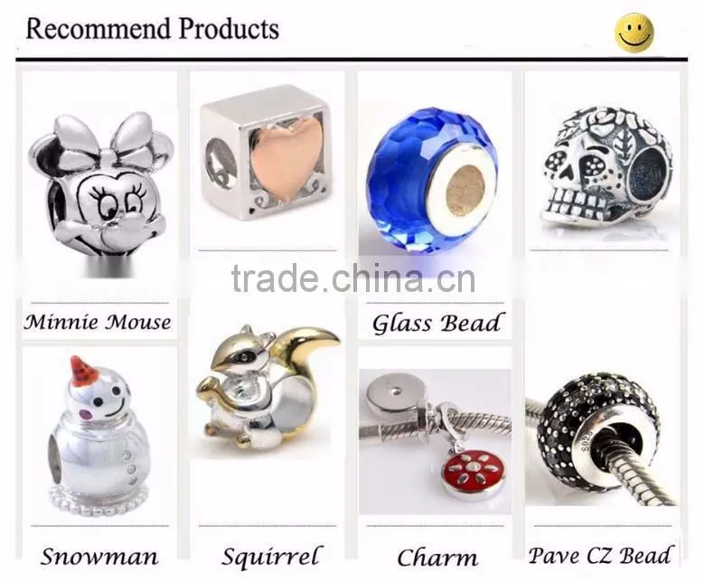 925 Sterling Silver European cz micro pave beads