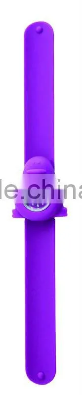 Slap Band Watch with Quartz Movement, Alloy Case and Silione Bands Material