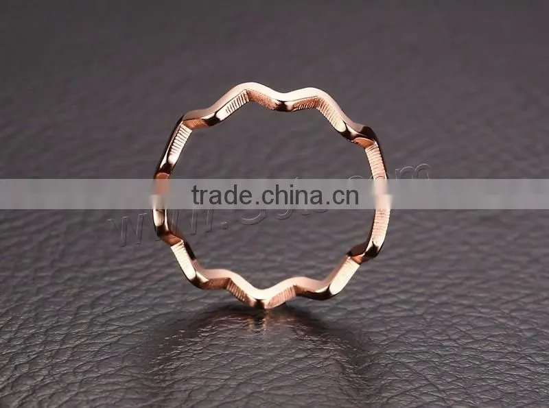 Rose gold color plated 4mm Steel Finger gold Ring