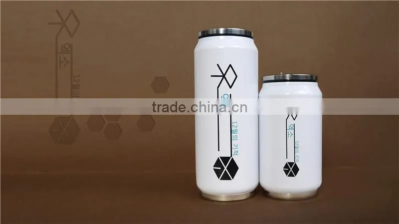 2015 Eco-friendly stainless steel cola can vacuum flask with straw