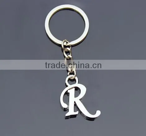 Wholesale high quality metal alphabet keychain