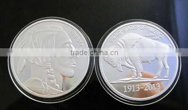 America Bufflo Souvenir Coin / Plated AG 999 Silver Coin / Indian Silver Coin Replica