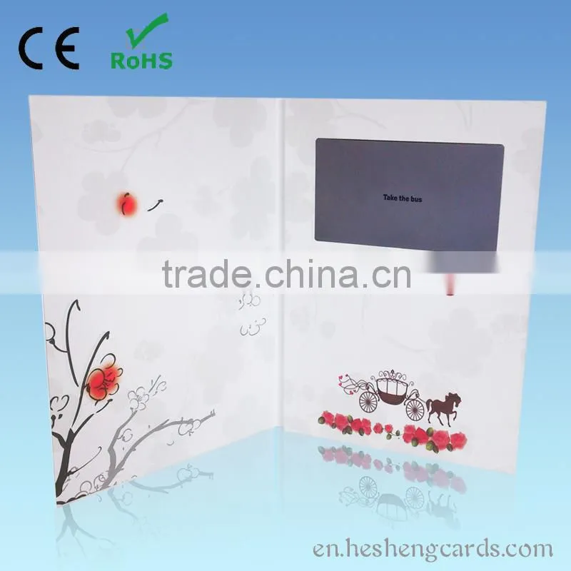 Custom lcd screen invitation video greeting card with best price
