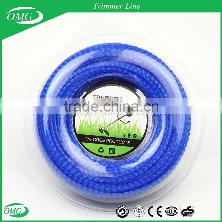 2.4mm x 1LB Square Twisted Nylon Cutting Grass Wire / Nylon Trimmer Line