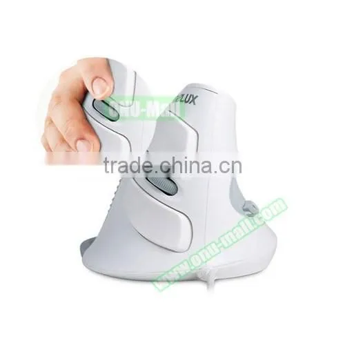 Amazon Top Sales DeLUX Upright Mouse, Comfortable Wired Vertical Ergonomic Mouse