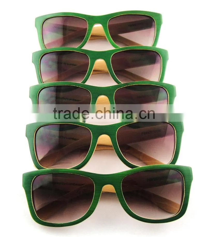 Green bamboo sunglasses