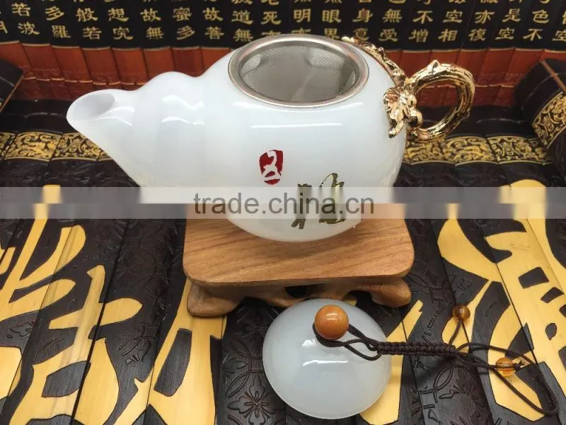 Bottle gourd teapot, White Glass Teapot