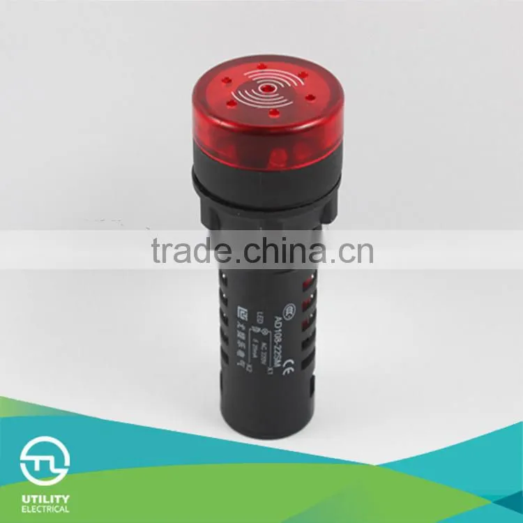 22mm 120V AC/DC Red LED Flashing Buzzer Pilot Panel Indicator Light