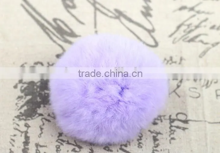 Customize Fashion Colorful Fluffy Ball Keychain / Rex Rabbit Fur Ball