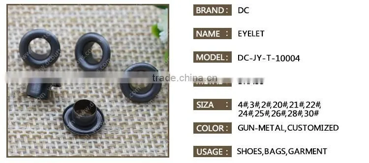 Round Shape and Metal Material Eyelet with washer