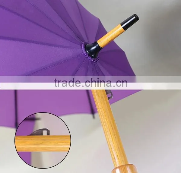 23"*16k Flower Emerge Magic Umbrella with Wooden Shaft