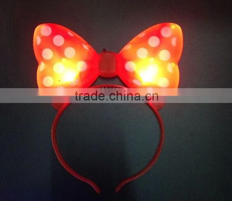 New Fashion Wholesale Custom LED Head Band, LED Baby Head Band With Mickey Minnie Mouse for Party or Birthday