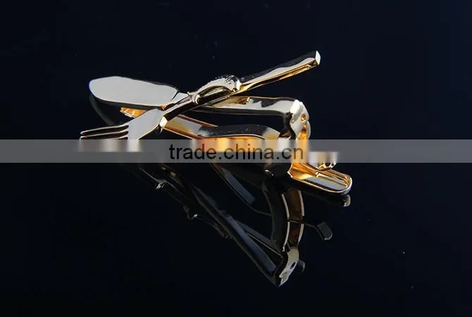 New style tableware tie bar knife and fork tie clip