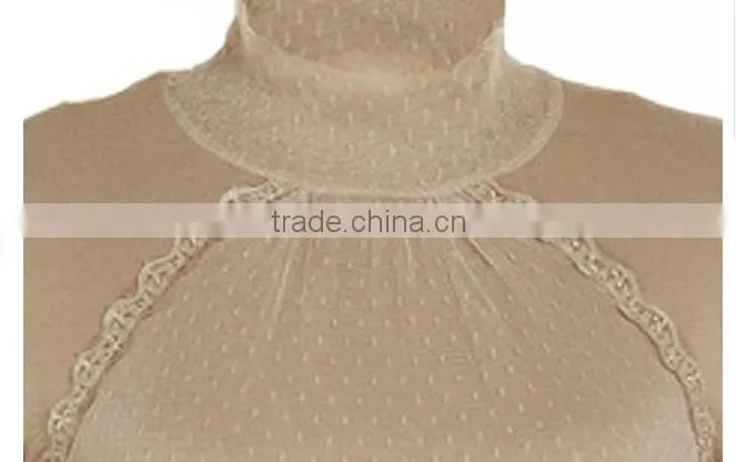 stand collar hotsales bracelet sleeve ladies blouse lace patch work blouse designs