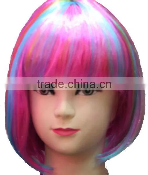 purple Colorful Women Short wig Fancy Dress Wigs BOB wig