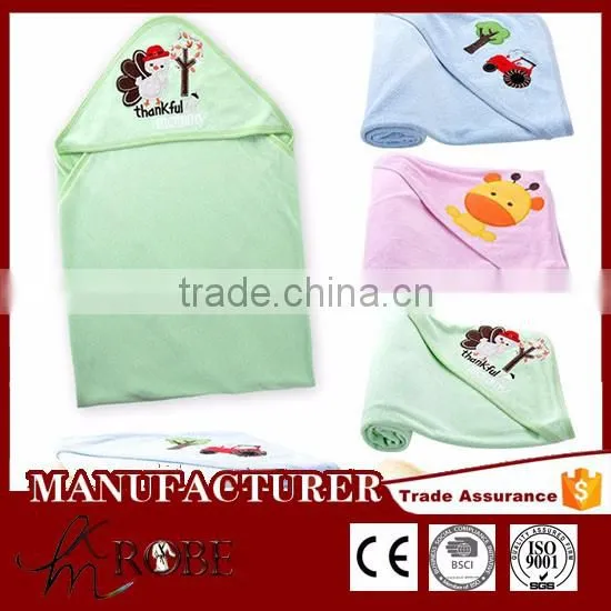 Embroidered baby blanket cotton terry cloth blanket
