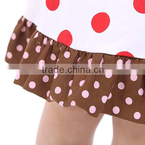 2016 red dot cotton frock design for baby girl