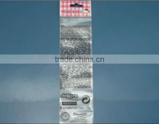 Bopp plastic poly bag with header and customized artwork