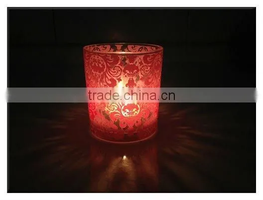 print pattern glass candle cup