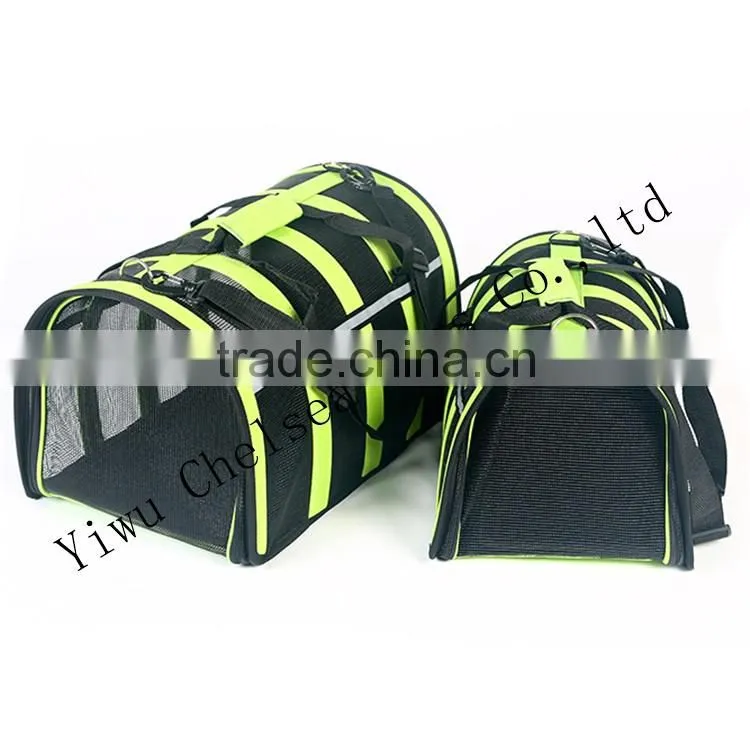 Pink air conditioned pet carrier for summer season stripe