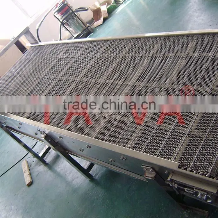 Stainless steel belt conveyor system for packing industry