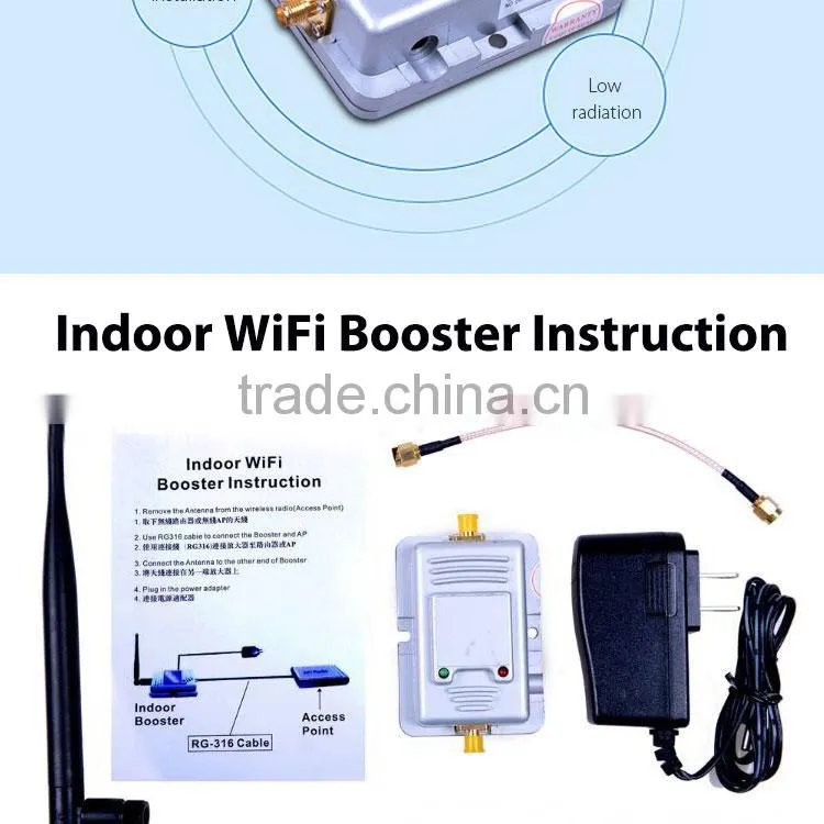 silver color metal indoor and outdoor signal amplifier for WiFi coverage