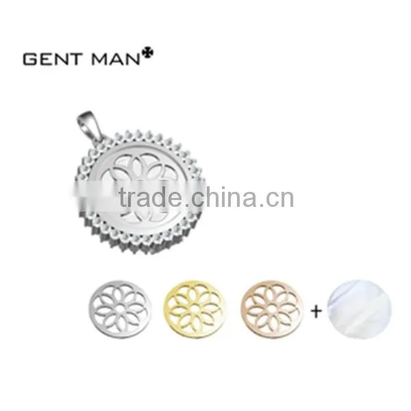 2016 simple unique plated gold beautiful flower pattern pendant necklace for women