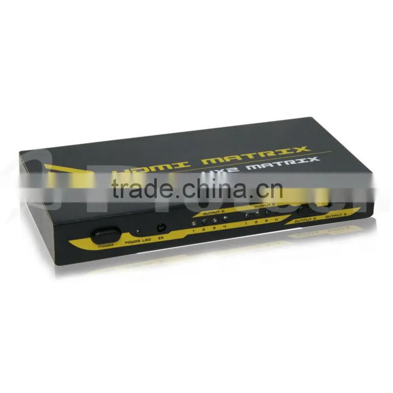 hdmi matrix switch 4x2 with optical or analog audio out PET0402A