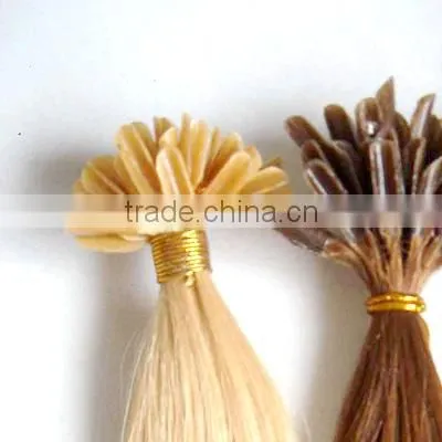 Wholesale remy fashion keratin nail tip hair/U tip straight brazilian hair