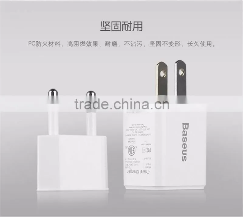 Original BASEUS 2.4A Moblie phone Charger Universal Quick Charging Adapter dual USB Output Travel Charger with US /EU plug