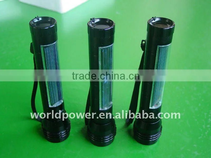 Chinese High Efficiency LED Solar Rechargeable Torch,Solar Flashlight