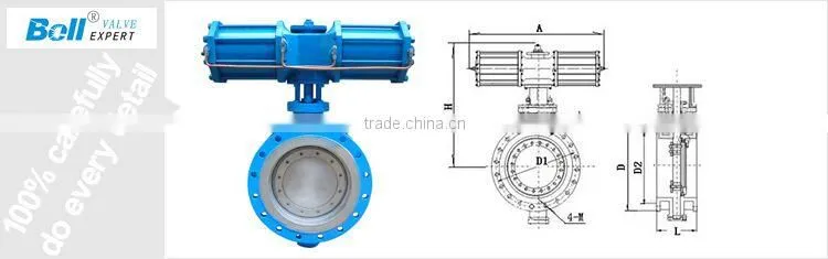 pneumatic stainless steel wafer type butterfly valve price