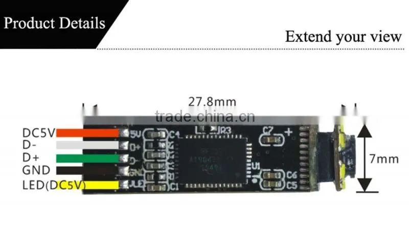 640*480 pixels camera module with high intensity signal wifi module