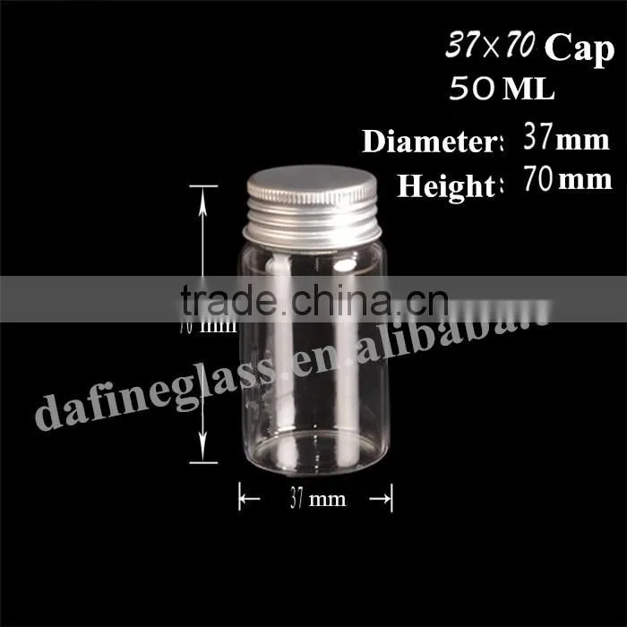 Pop mini transparent glass phial sealed cans Medical capsule bottle Loves candy food bottles with screw lid