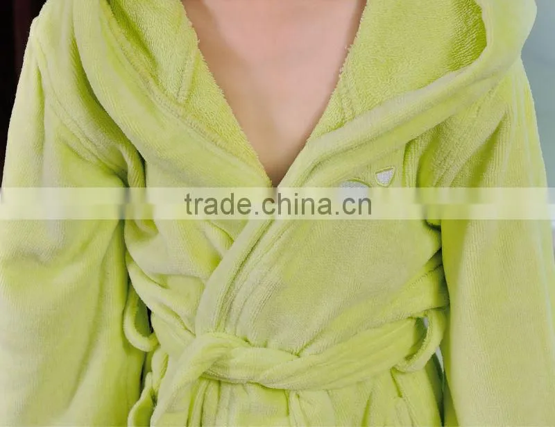 wholesale satin robe microfiber funny kids bathrobe with hooded