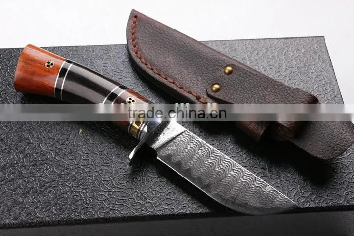 OEM Damascus blade handmade small hunting knife