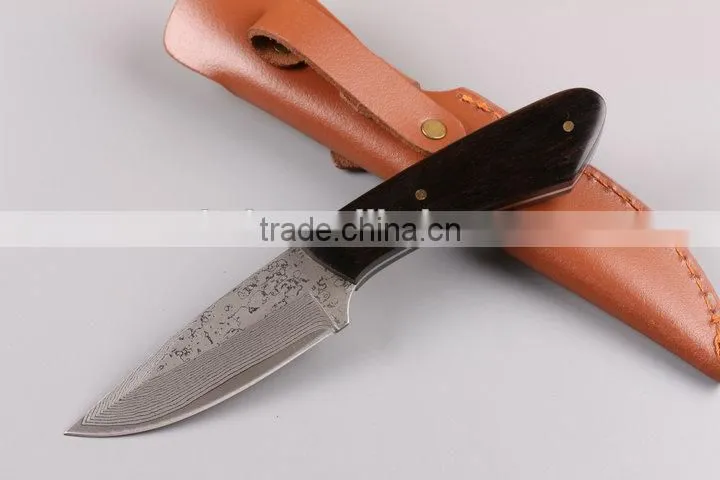 OEM Damascus black fixed blade hunting knife blanks UD402329