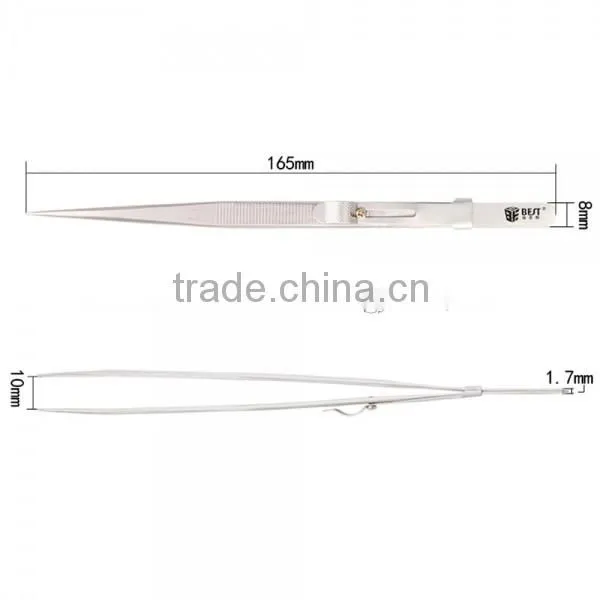 BEST-F1 202 High Rigidity Stainless Steel Eyelash Tweezers Jewelry Tweezers