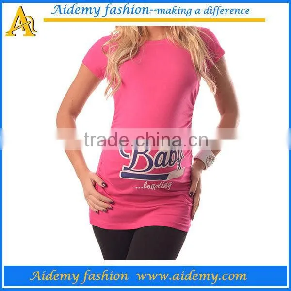Wholesale custom high quality maternity t shirts in print logo