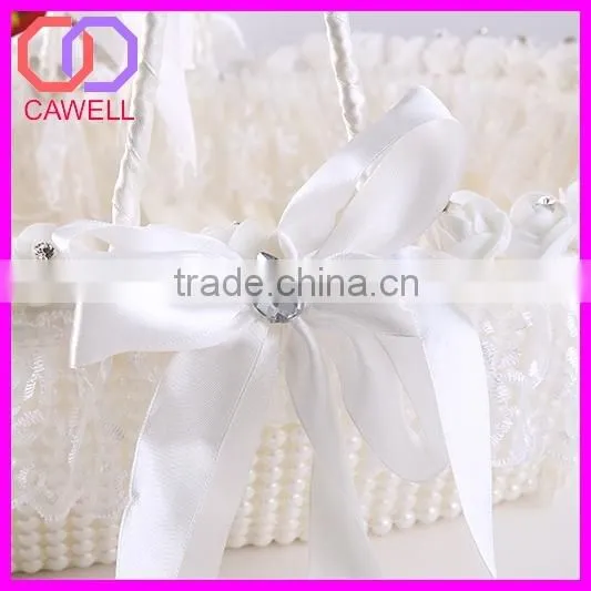elegant handmade flower basket for wedding